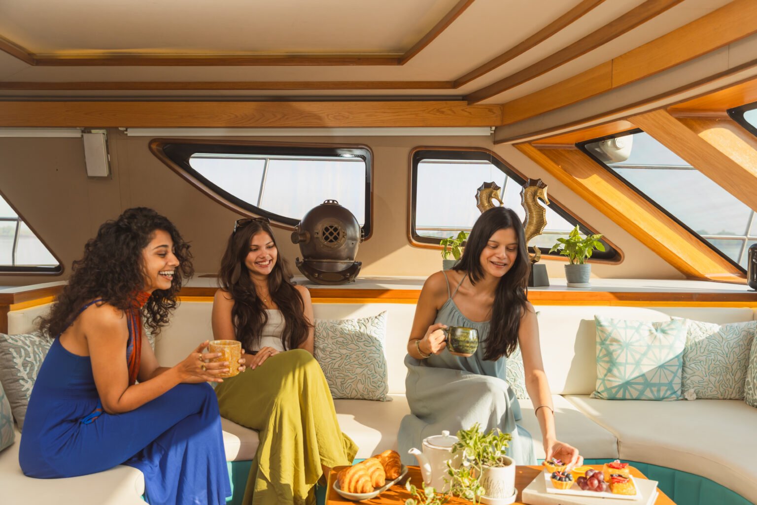 Guests relaxing aboard a BoatCraft catamaran
